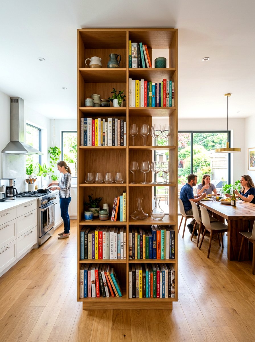 Double Sided Bookshelf Unit - 30 bookshelf divider apartment ideas