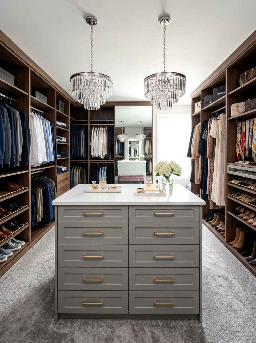 Double Sided Drawer Island - 30 closet island ideas