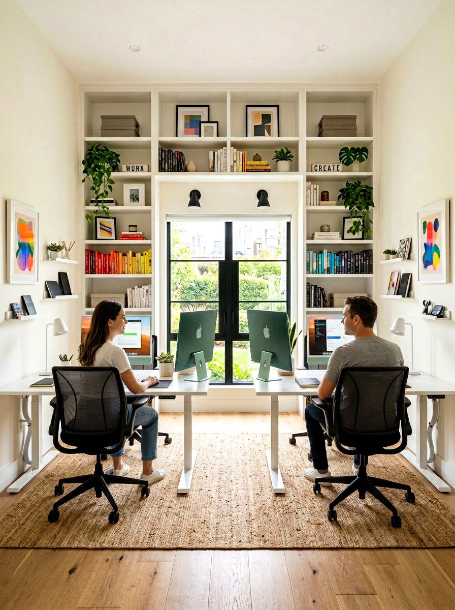 Double Sided Home Office - 30 minimalist home office ideas