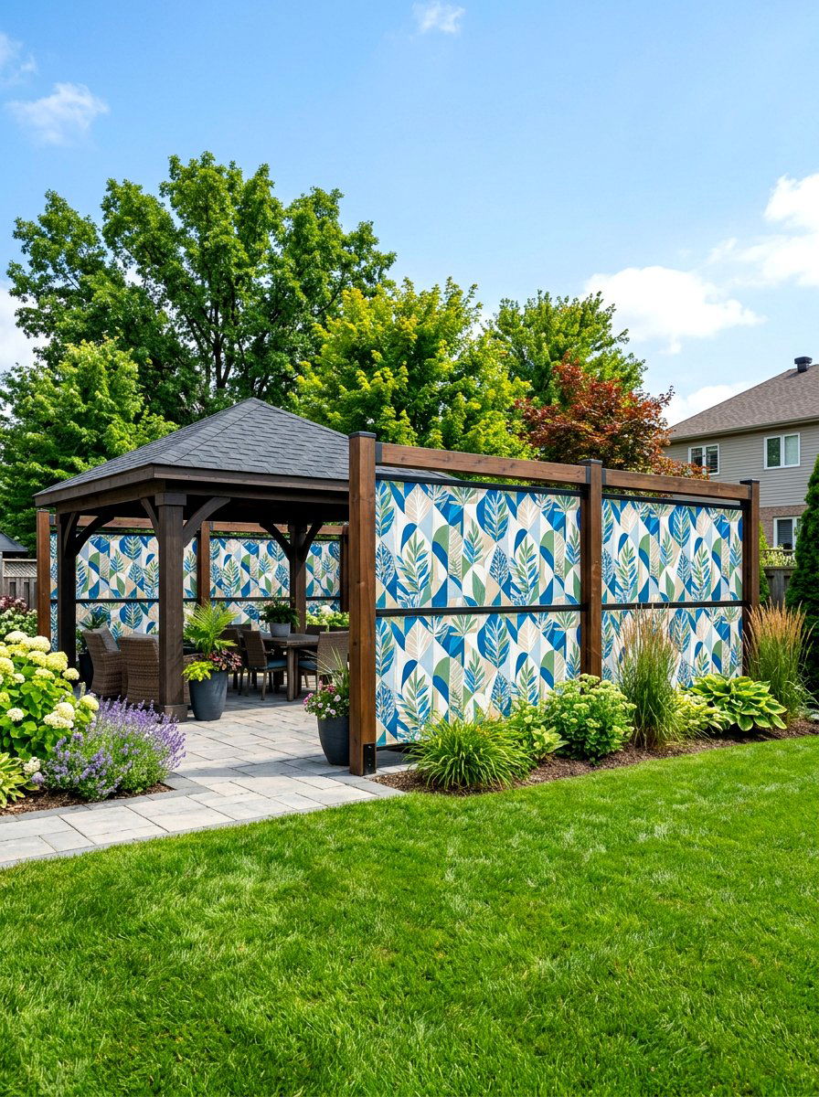 Double Sided Privacy Panel - 30 gazebo curtain ideas