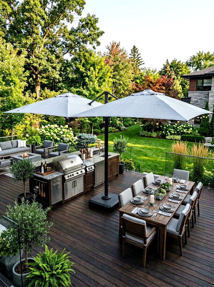 Double Sided Umbrella - 30 patio umbrella ideas