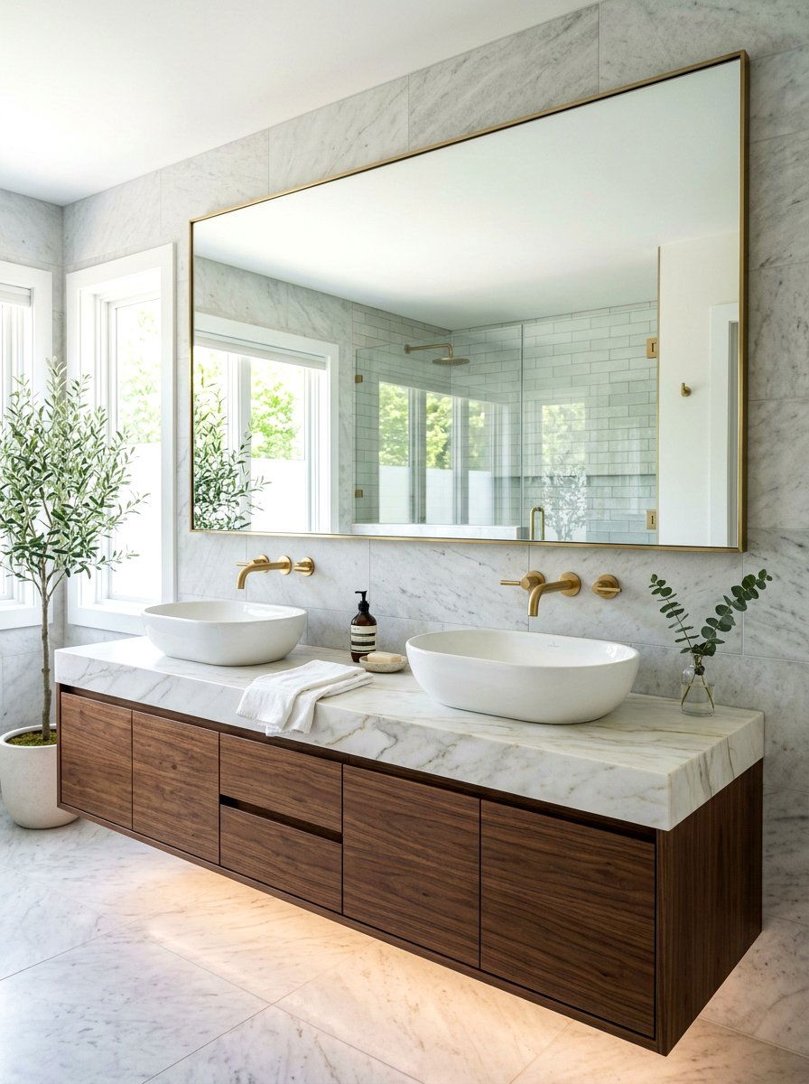 Double Sink Vanity - 30 quiet luxury bathroom ideas