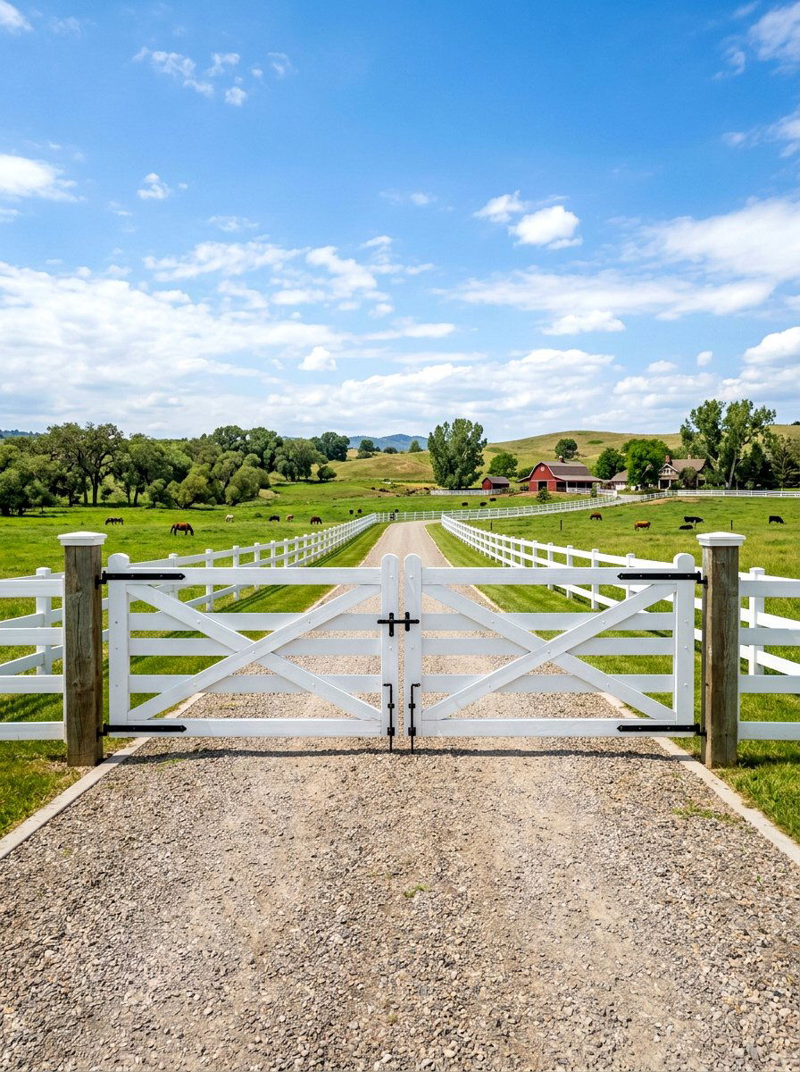 Double Swing Ranch Gate - 30 front gate ideas