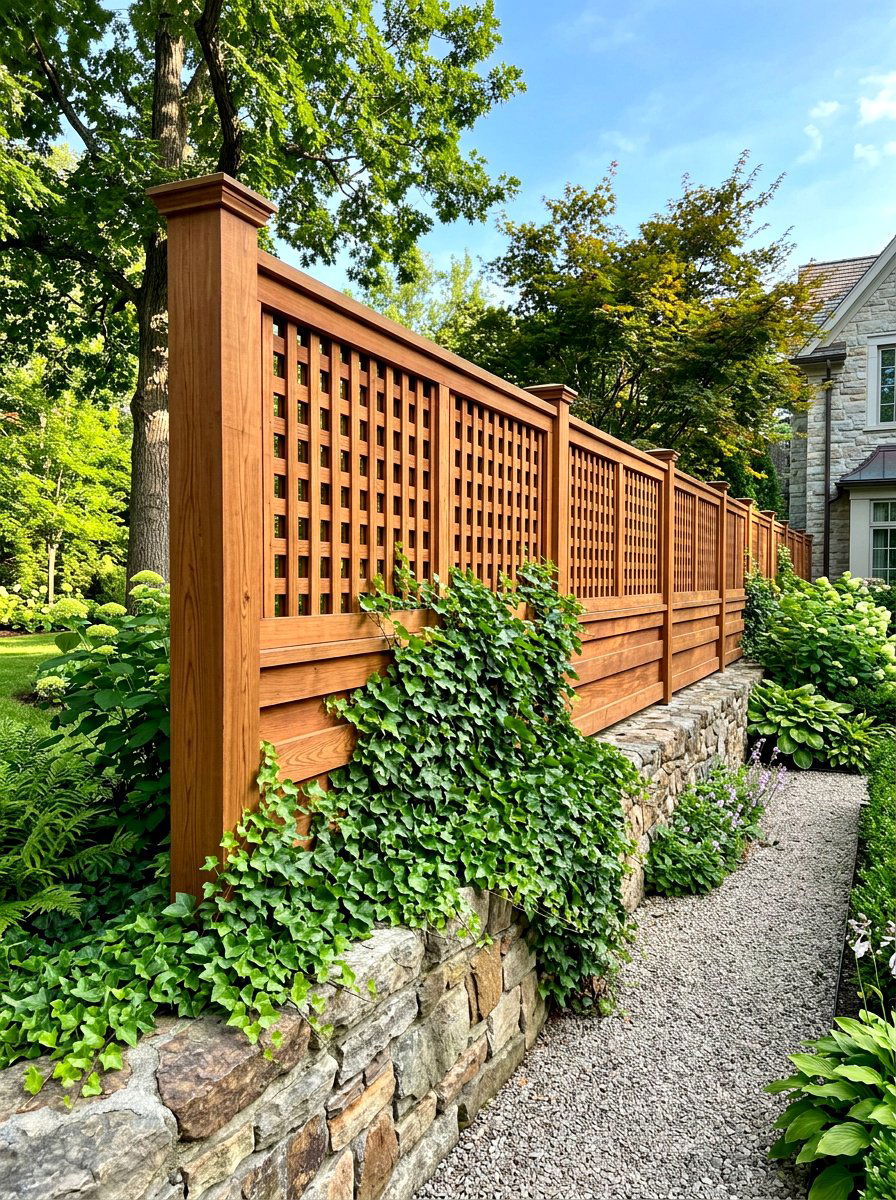 Double Thick Wood Lattice - 30 lattice fence ideas