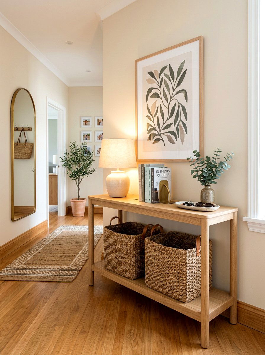 Double Tier Console - 30 slim console apartment ideas