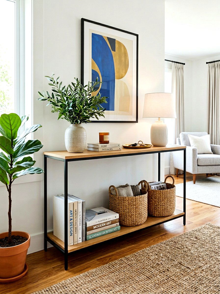 Double Tier Console - 30 console table decor ideas