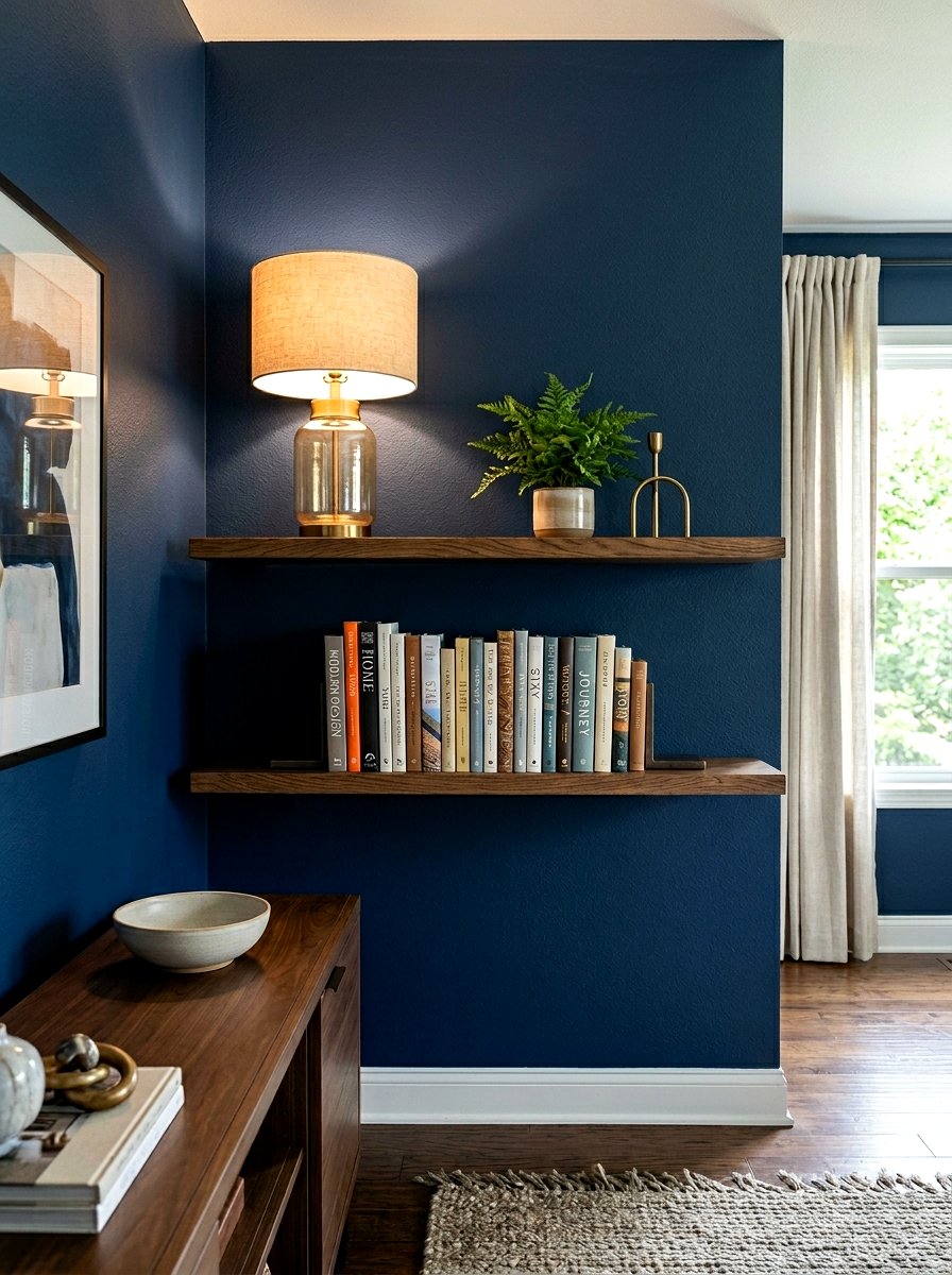Double Tier Floating Shelf - 30 wall mounted nightstand ideas