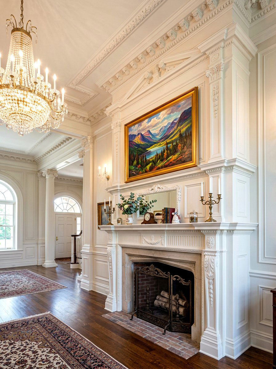 Double Tier Mantel - 30 traditional fireplace mantel ideas