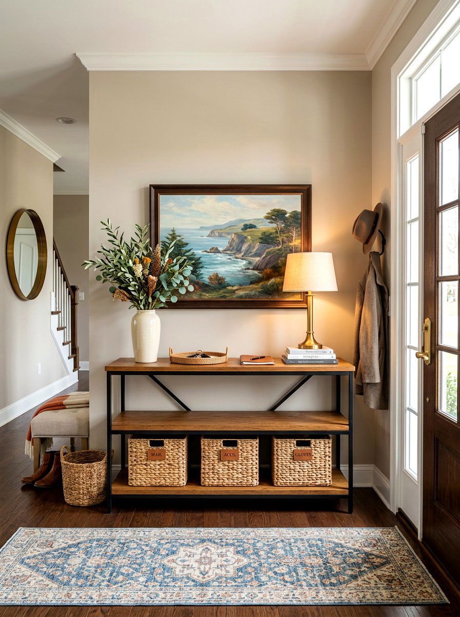 Double Tiered Entryway Table - 30 entryway table ideas