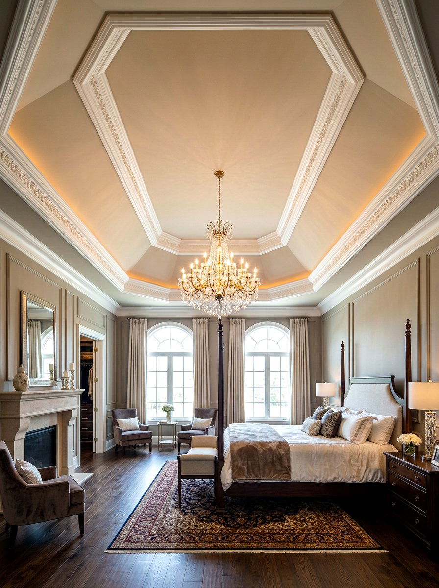 Double Tray Ceiling - 30 bedroom ceiling ideas