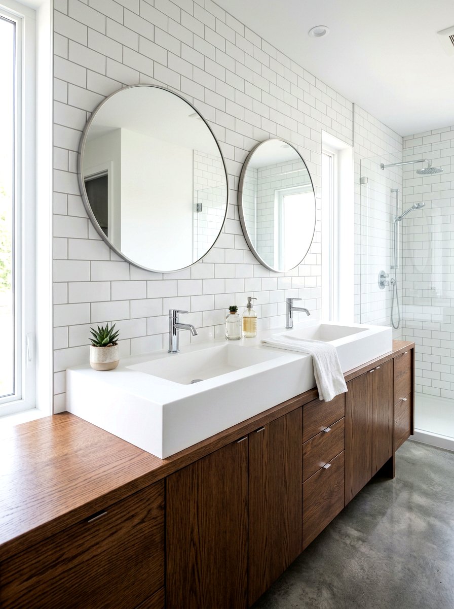 Double Trough Sink - 30 integrated vanity sink ideas
