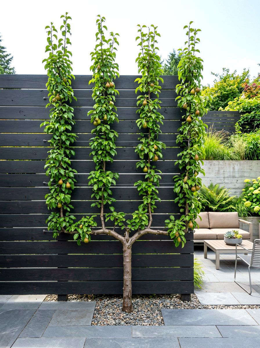 Double U Shape Pear Tree - 30 espalier fruit tree wall ideas