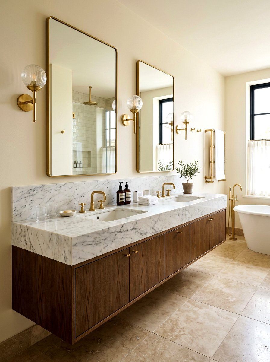 Double Vanity - 30 boutique hotel bathroom ideas
