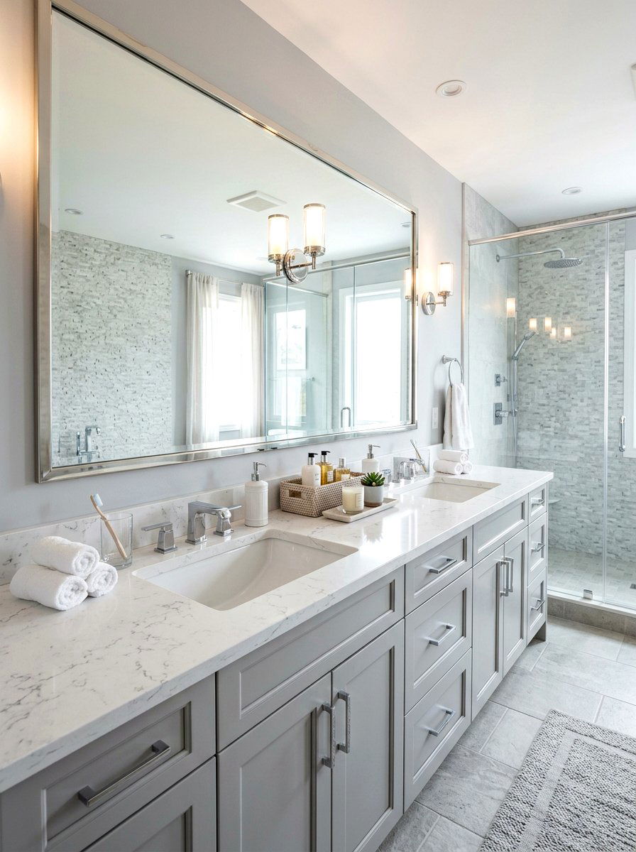 Double Vanity Bathroom - 30 neutral bathroom ideas