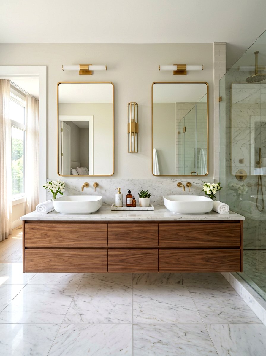 Double Vanity Bathroom - 30 dramatic bathroom ideas