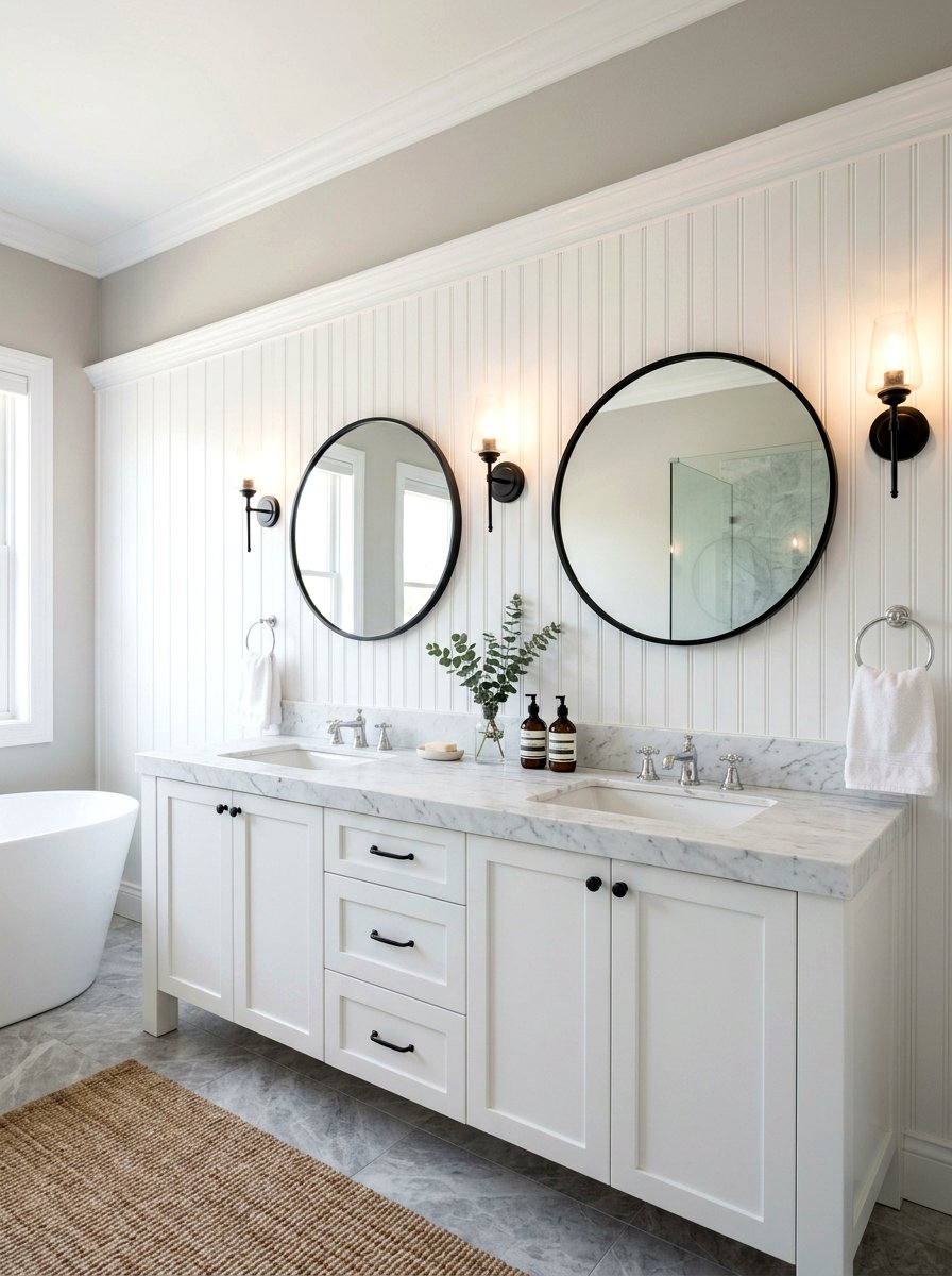Double Vanity Beadboard Bathroom - 30 beadboard bathroom ideas