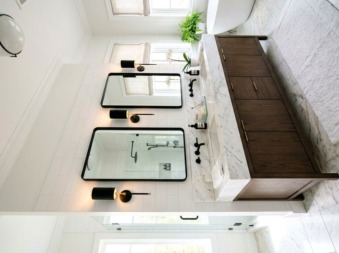 Double Vanity Mirror - 30 mirror wall ideas