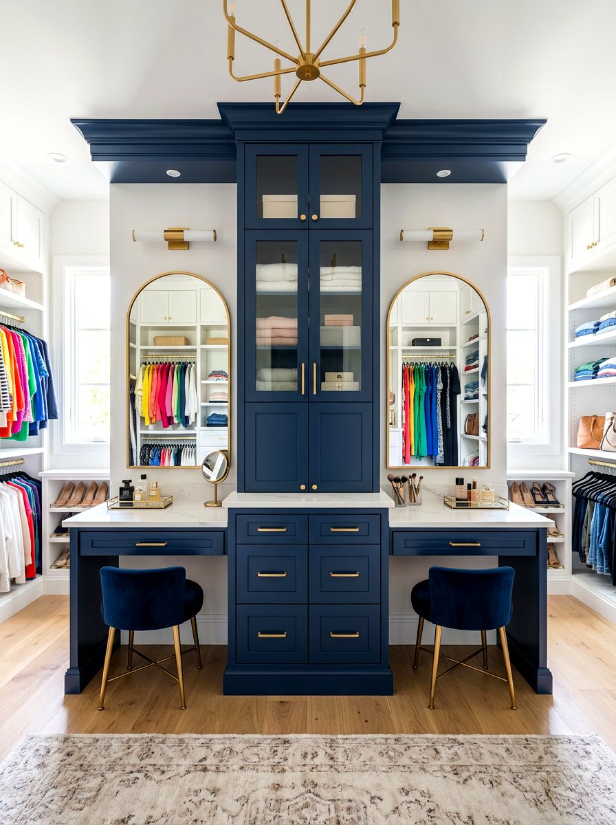 Double Vanity Walk In Closet - 30 walk in closet vanity ideas