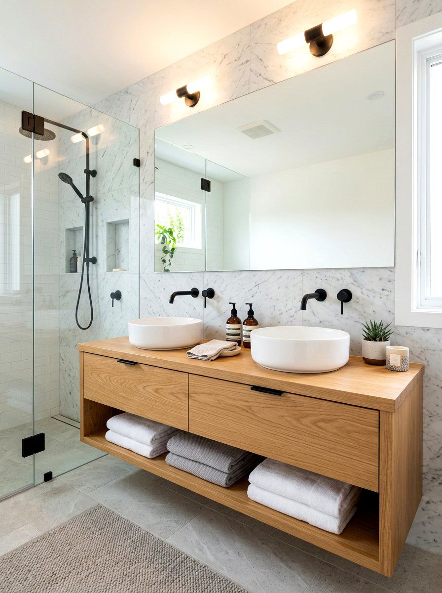 Double Vessel Sink Vanity - 30 bathroom sink ideas