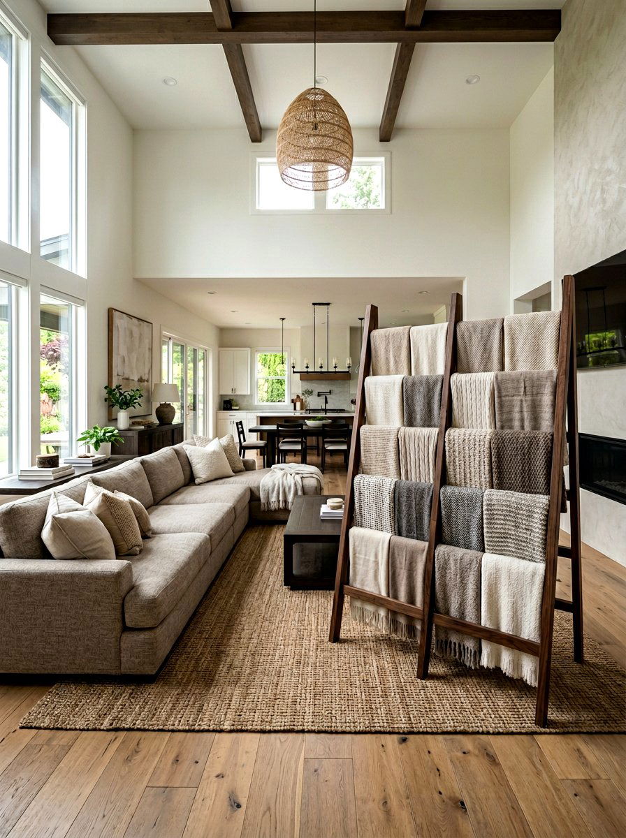 Double Wide Blanket Ladder - 30 blanket ladder ideas