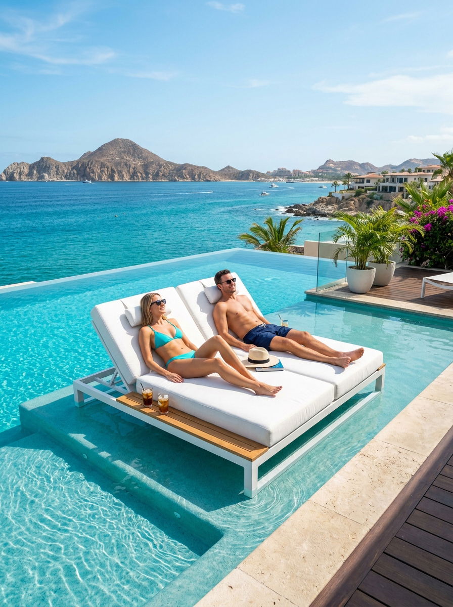 Double Wide Lounger Pool Terrace - 30 pool ledge lounger ideas