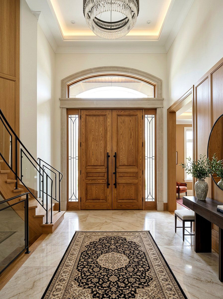 Double Wooden Front Door - 30 modern entryway ideas