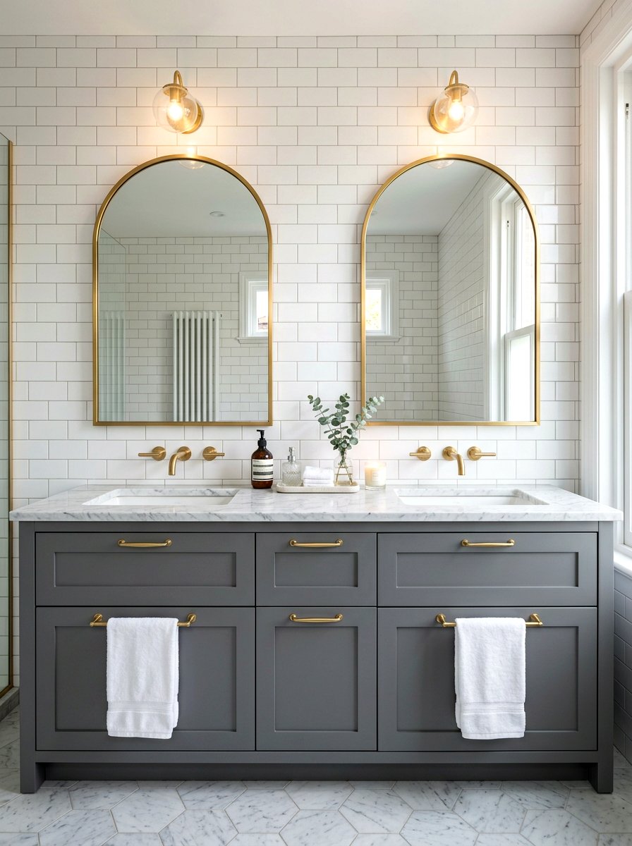 Double arched mirrors bathroom - 30 arched mirror decor ideas