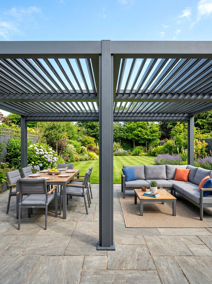 Double bay louvered pergola - 30 louvered pergola ideas