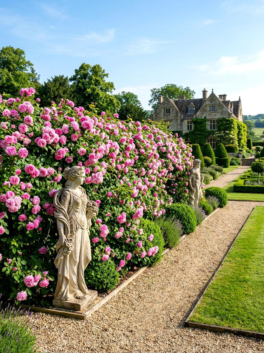 Double bloom rose hedge - 30 rose hedge ideas