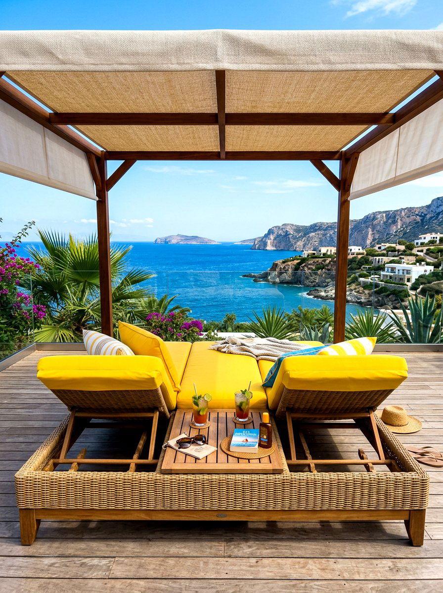 Double chaise daybed - 30 outdoor daybed canopy ideas