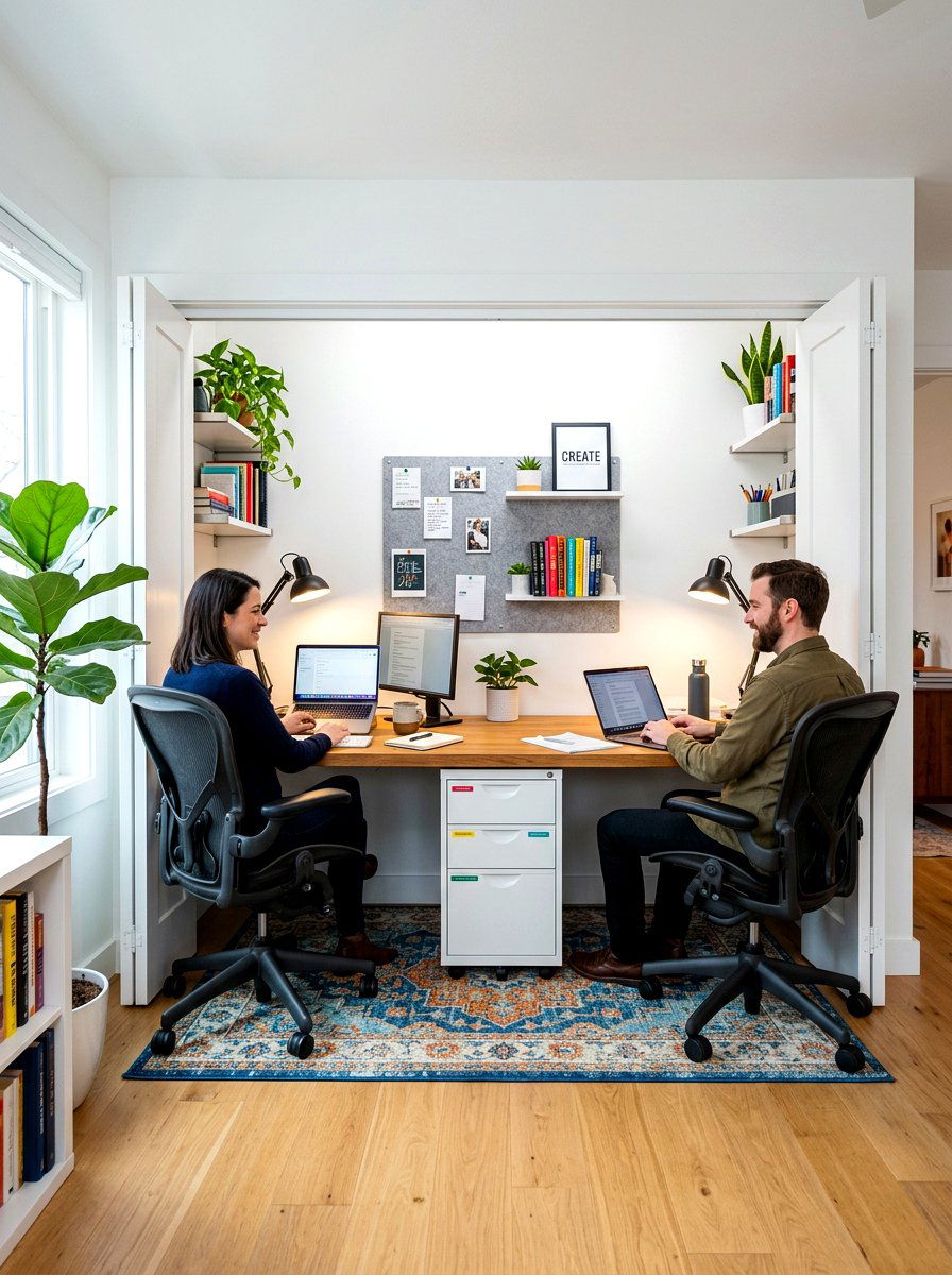 Double desk closet - 30 desk in closet ideas aesthetic