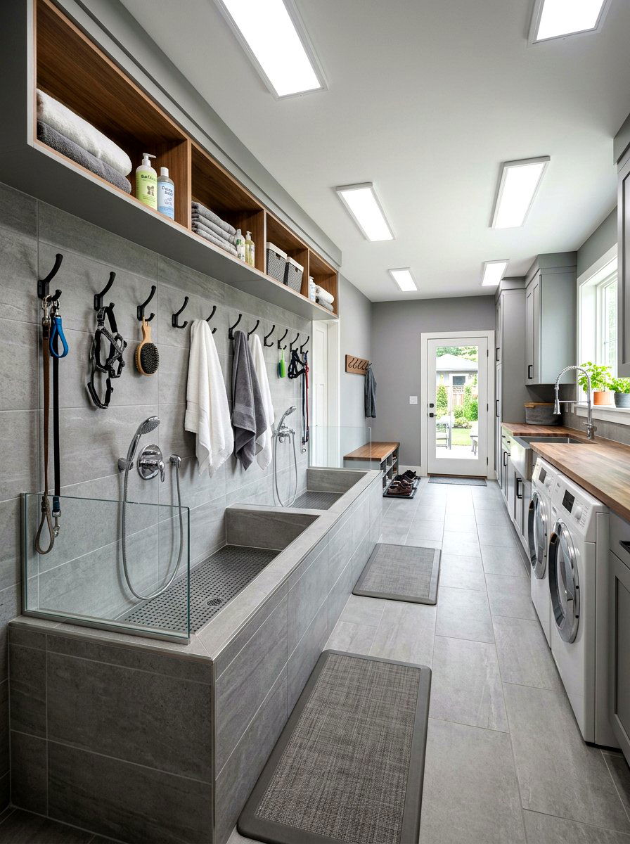 Double dog wash mudroom - 30 mudroom dog wash ideas
