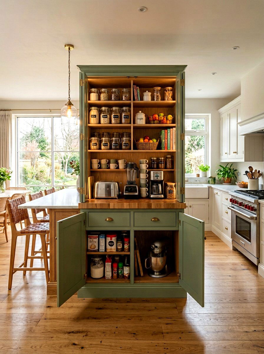 Double door breakfast pantry cabinet - 30 breakfast station cabinet ideas