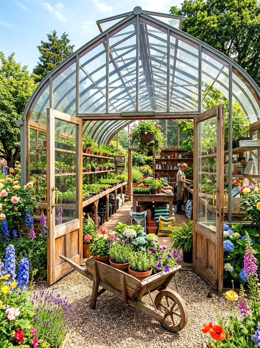Double door greenhouse - 30 backyard greenhouse ideas