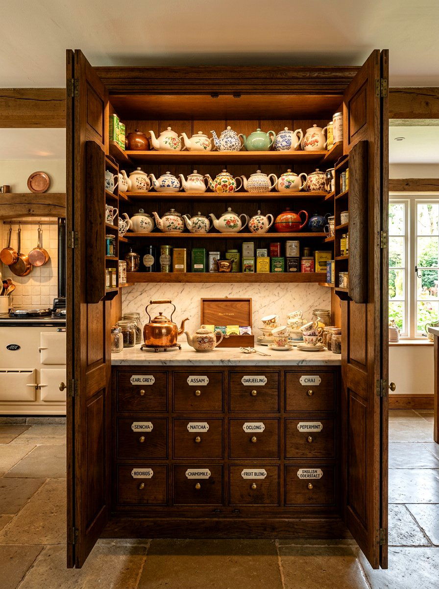 Double door tea pantry - 30 hidden tea pantry ideas
