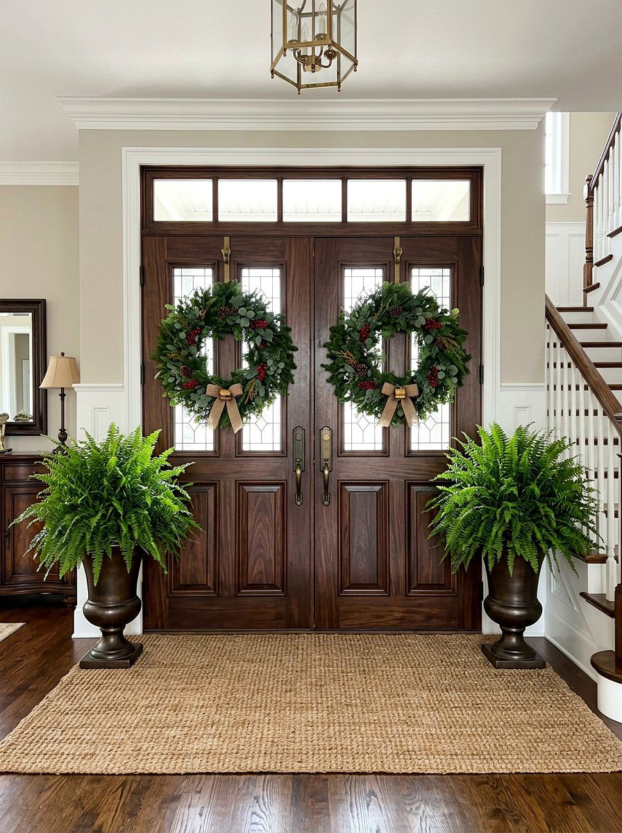 Double front doors - 30 charming stoop decor ideas