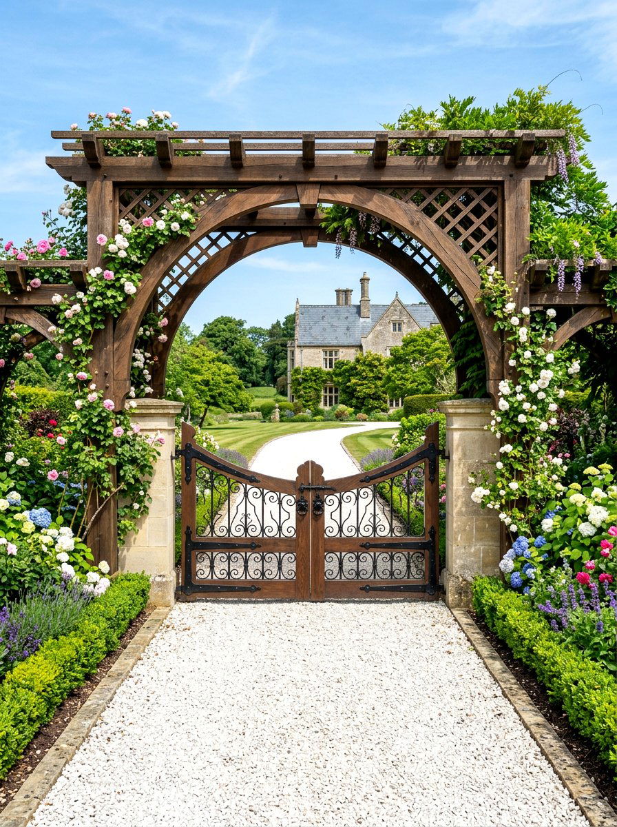 Double gate arbor entry - 30 arbor entry exterior ideas