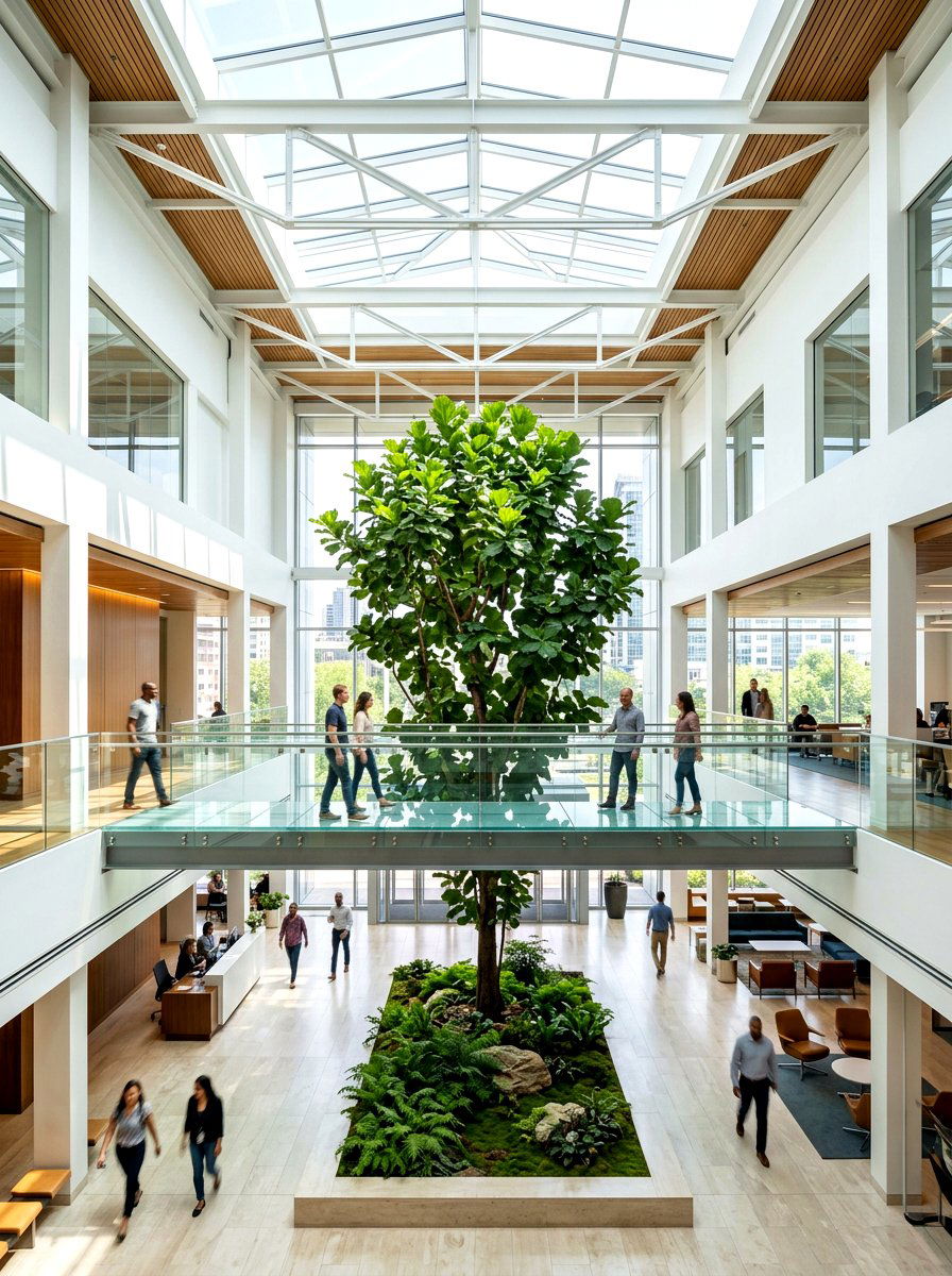 Double height atrium - 30 indoor courtyard garden ideas