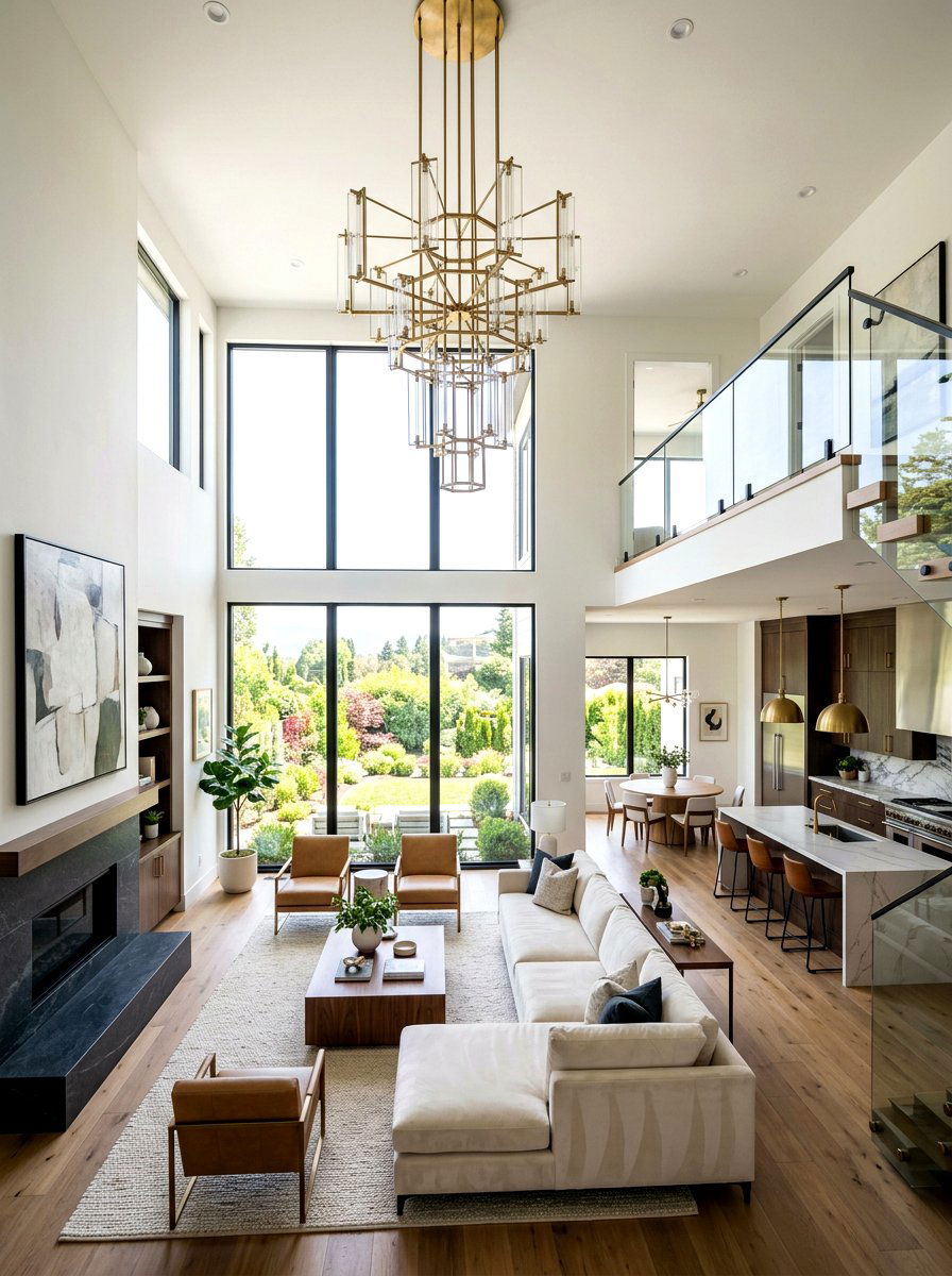 Double height ceiling - 30 zoned open concept ideas