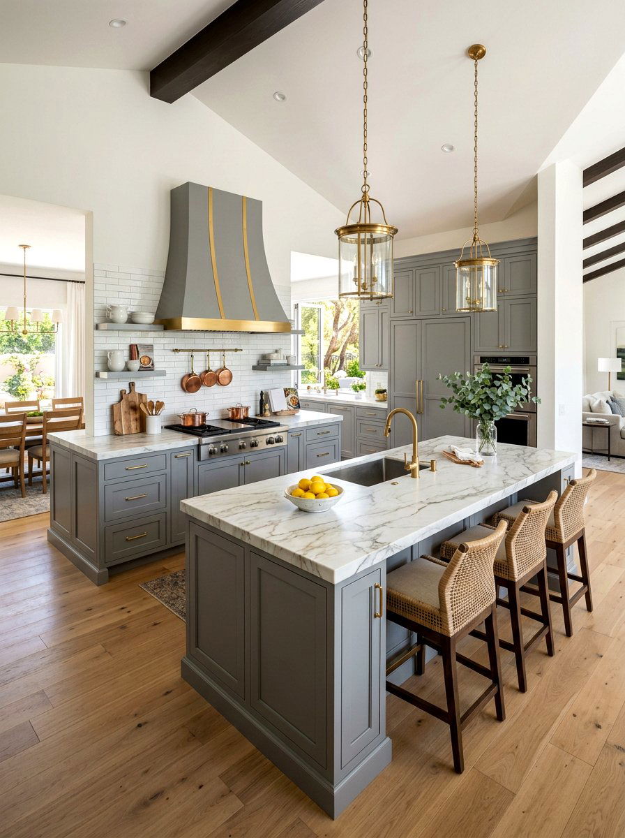Double kitchen island layout - 30 statement island kitchen ideas