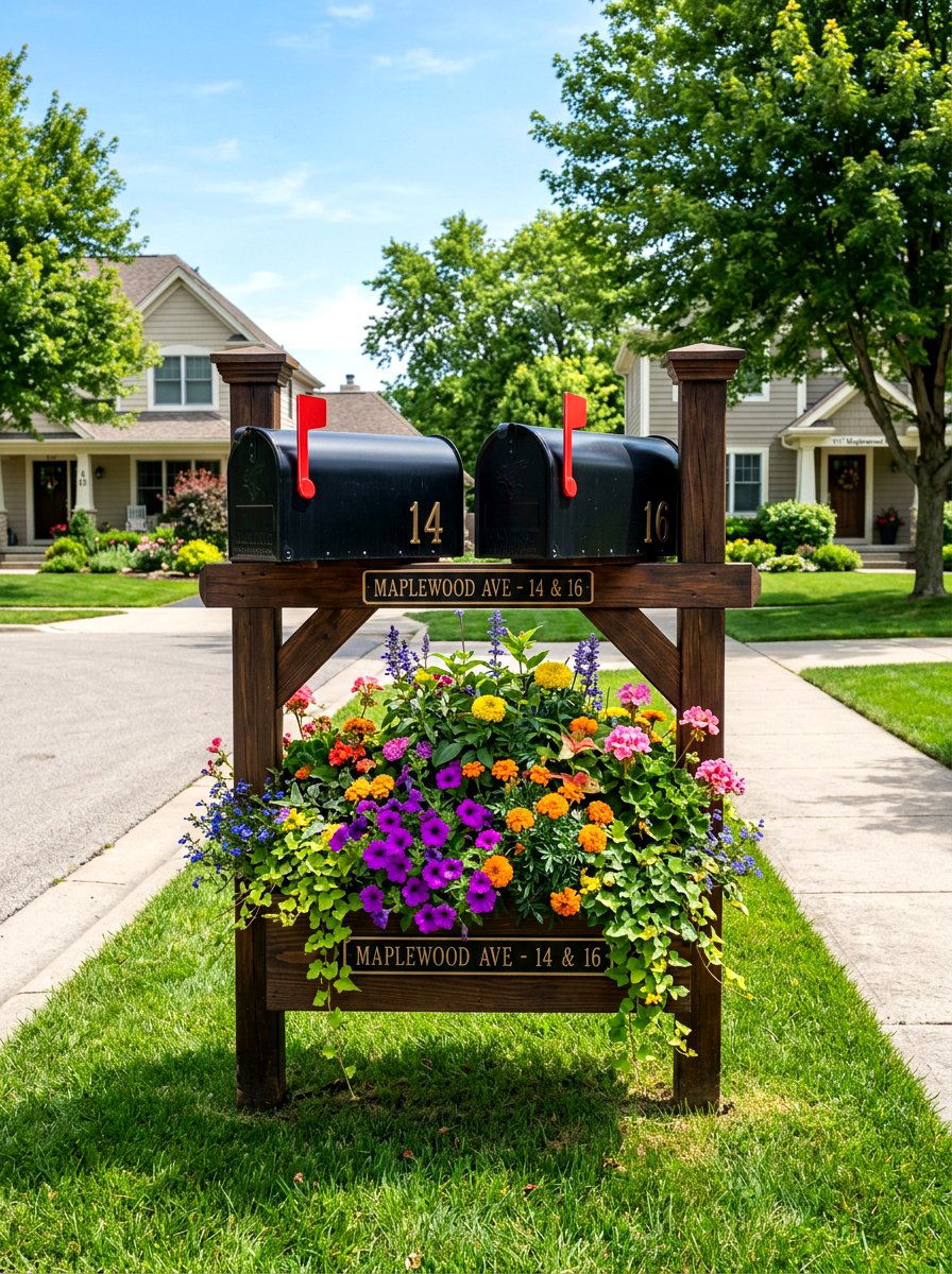 Double mailbox planter box - 30 mailbox planter box ideas
