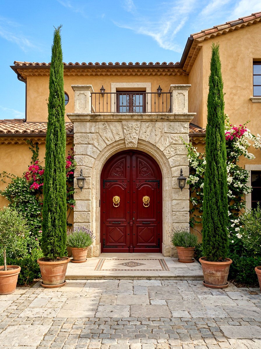 Double oxblood front door entry - 30 oxblood front door ideas
