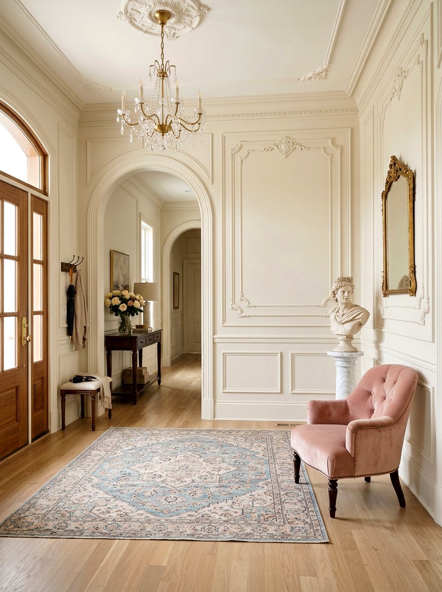 Double picture frame molding - 30 foyer wall molding ideas