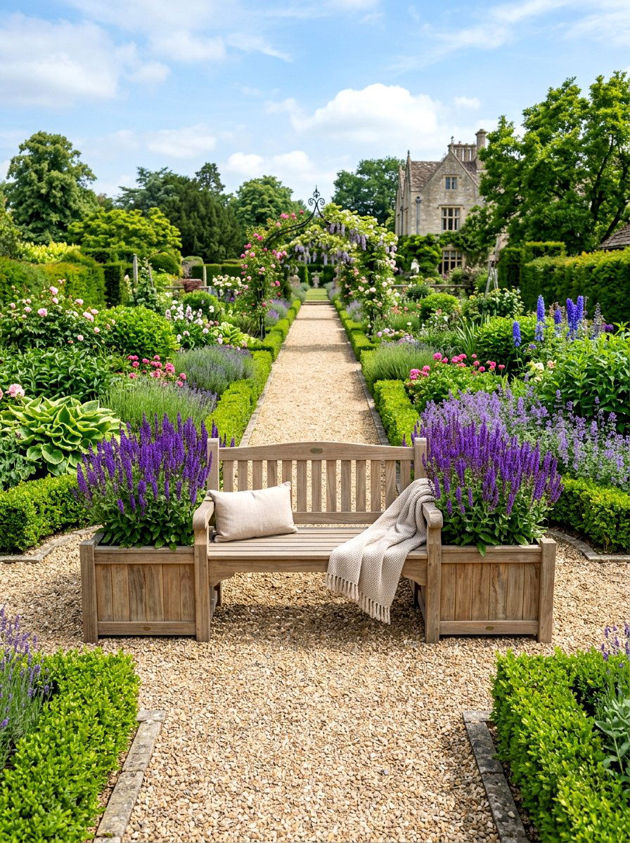 Double planter bench - 30 patio bench with planter ideas