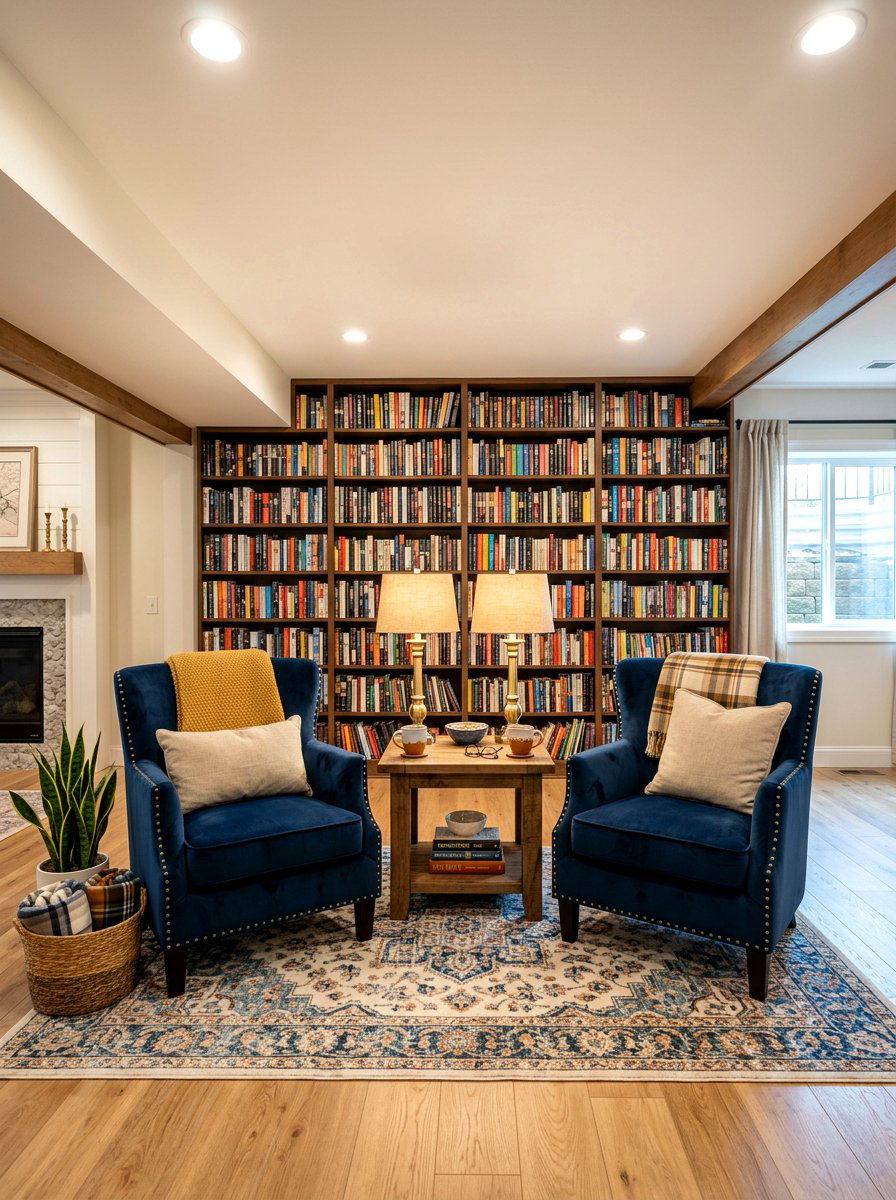 Double seater reading nook - 30 basement reading nook ideas