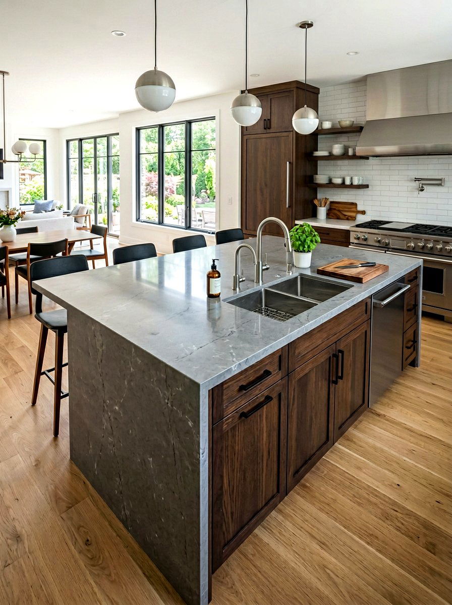 Double sink kitchen island - 30 kitchen island with sink ideas