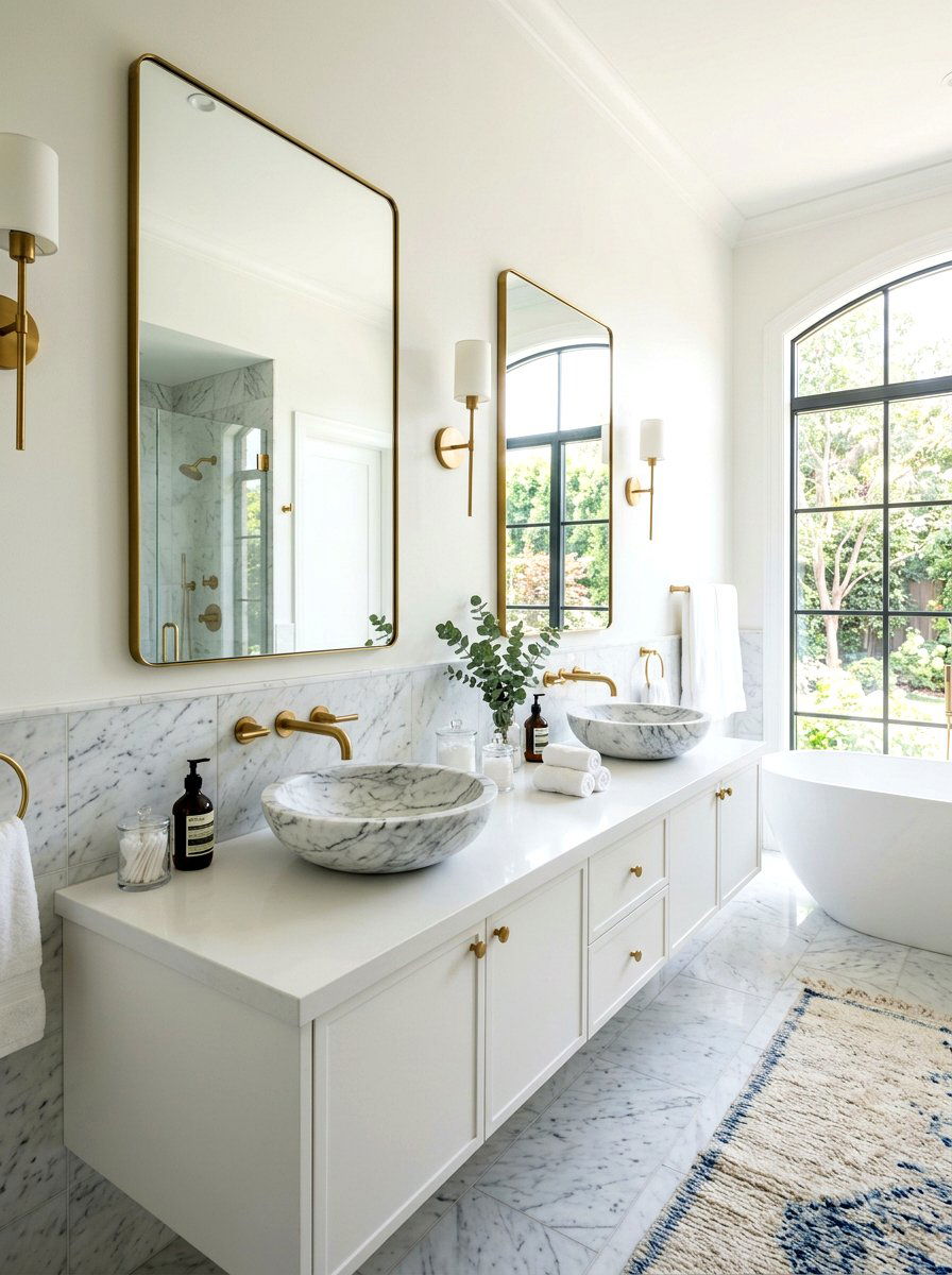 Double stone vessel sinks - 30 stone vessel sink ideas