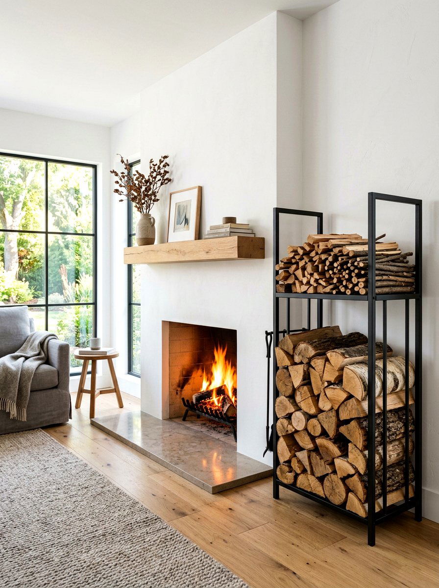 Double tier firewood rack - 30 log holder ideas