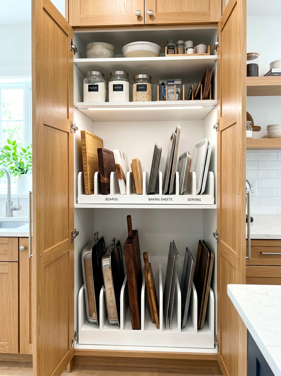 Double tier tray divider - 30 tray divider cabinet ideas
