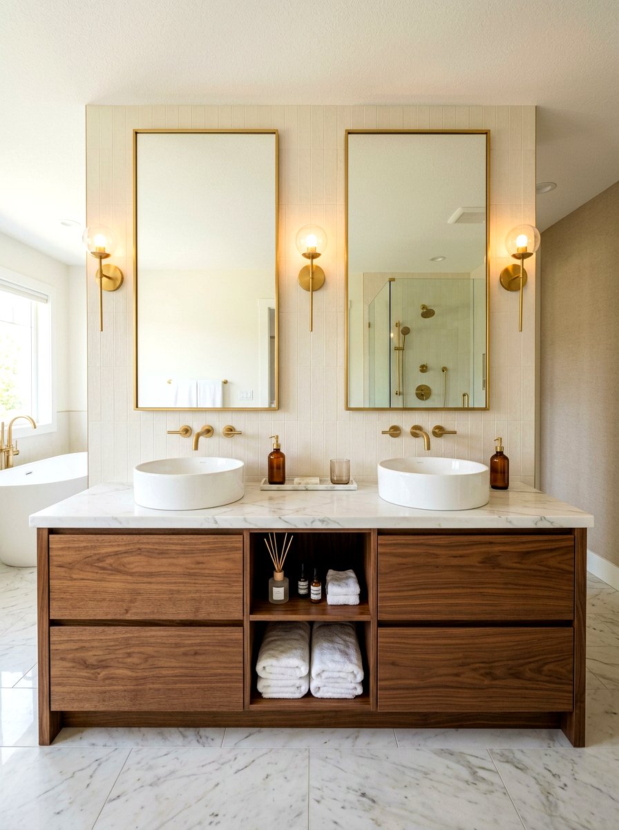 Double vessel sink bathroom vanity - 30 vessel sink bathroom ideas